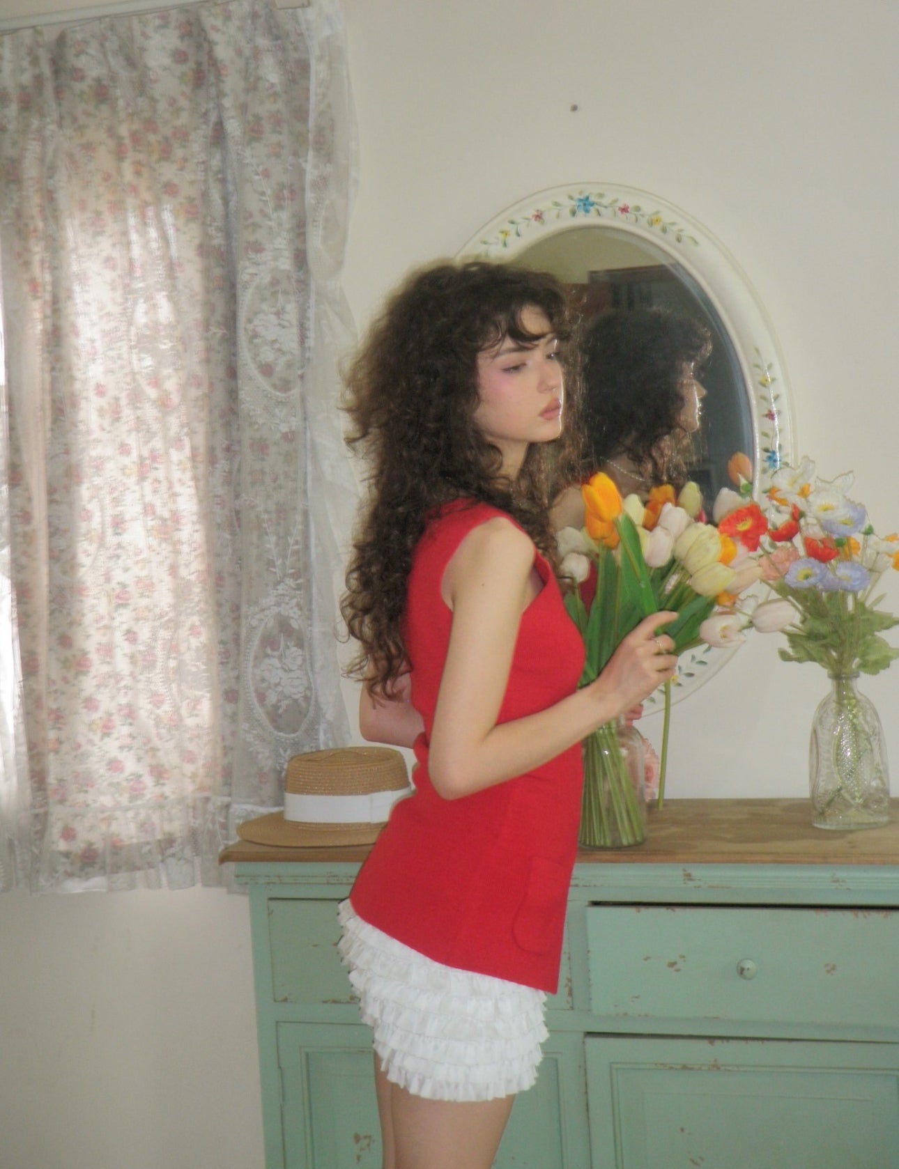 Tomato Red Knit Vest