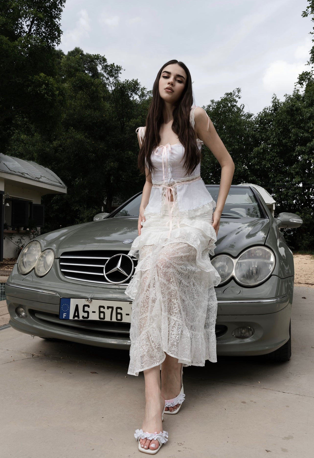 Folklore Lace Midi Skirt