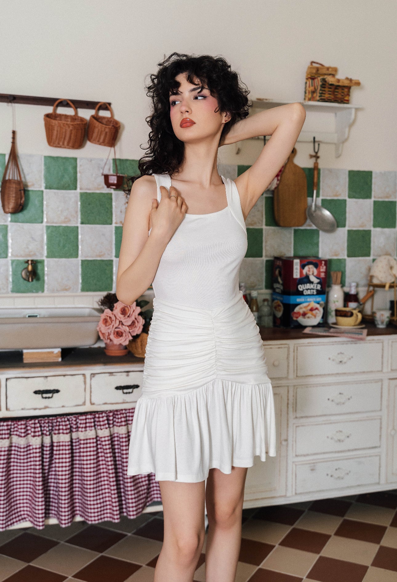 White Tank Top Mini Dress
