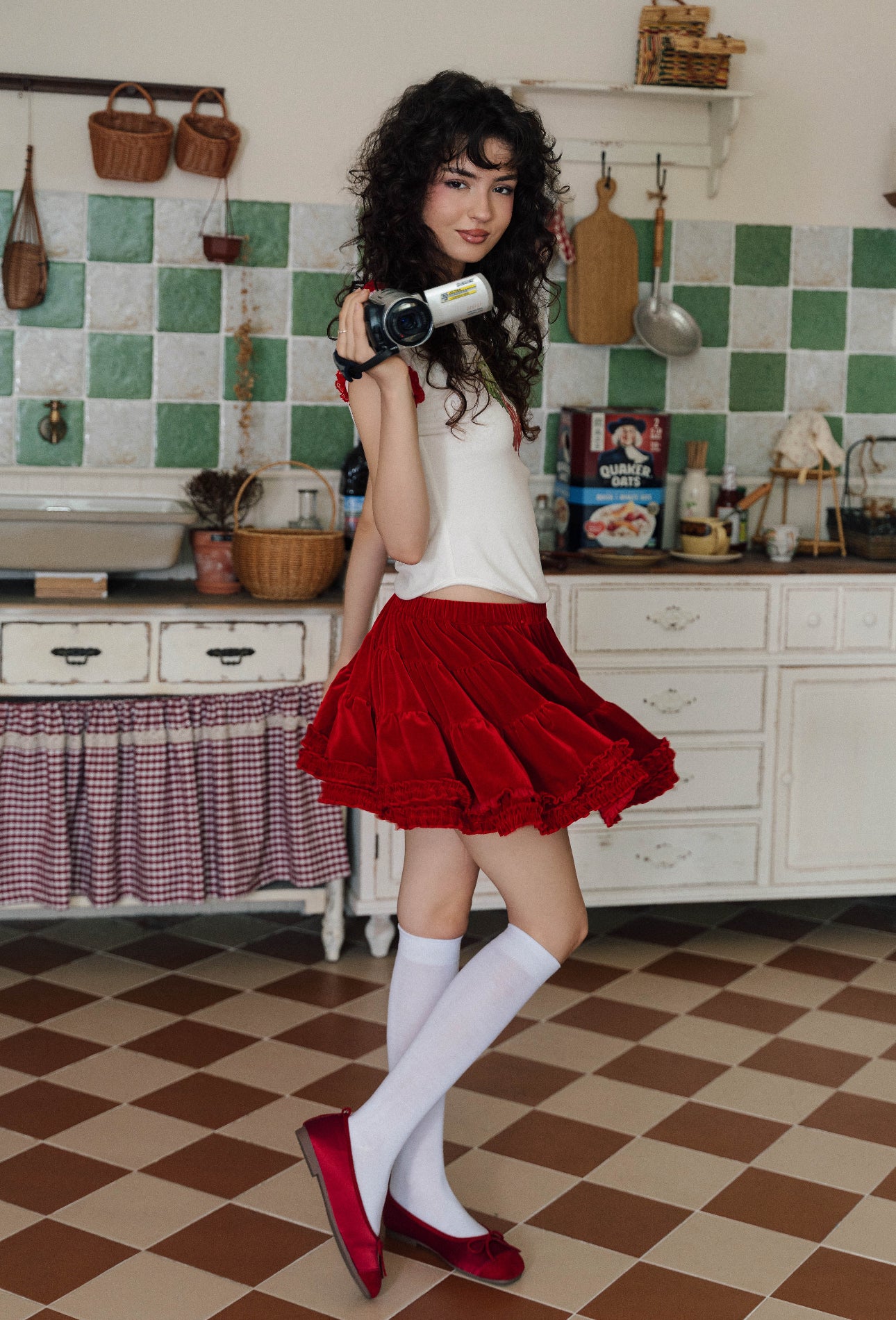 Red Velvet Mini Skort