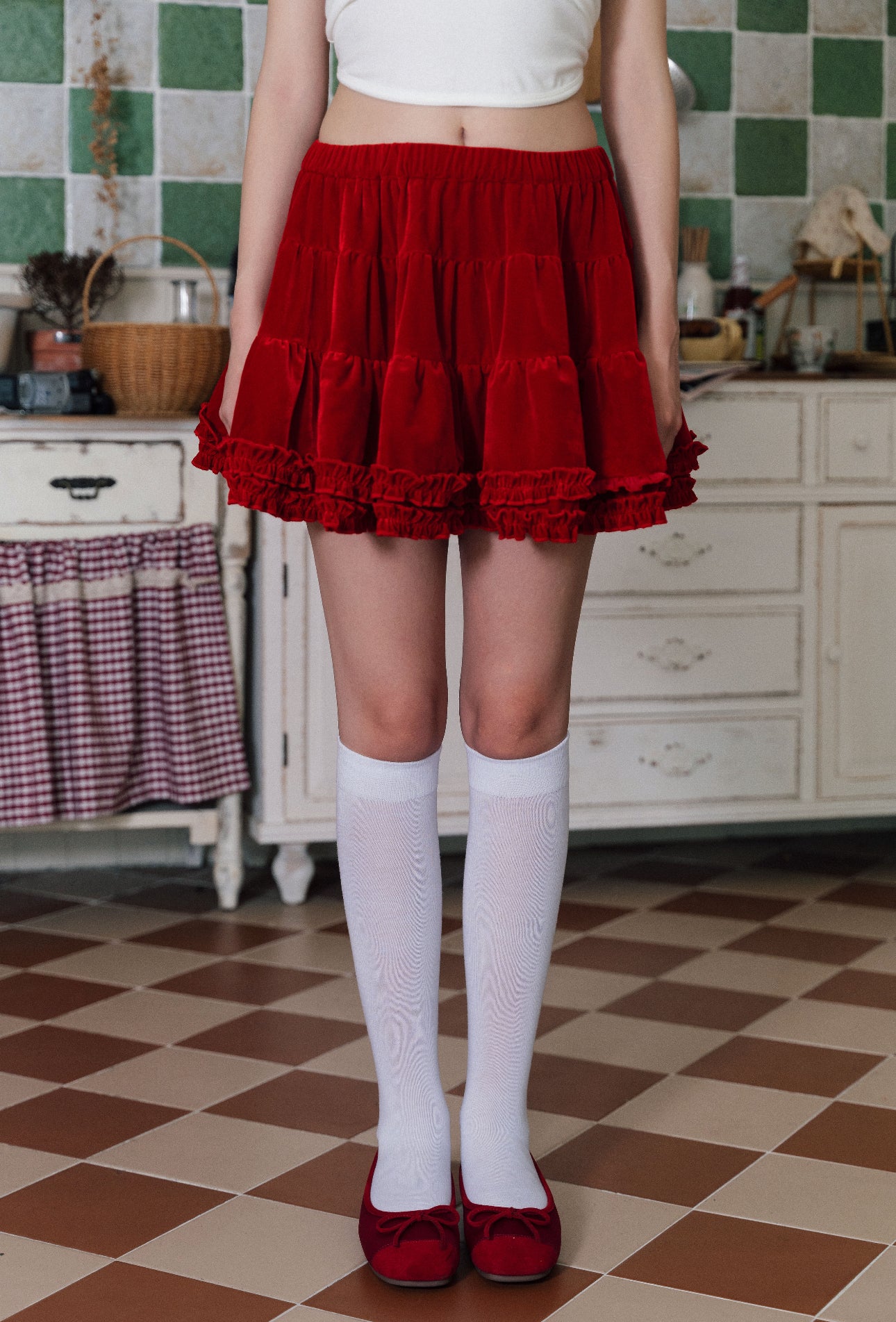 Red Velvet Mini Skort