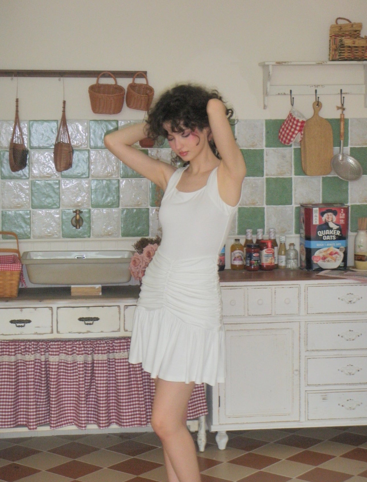 White Tank Top Mini Dress