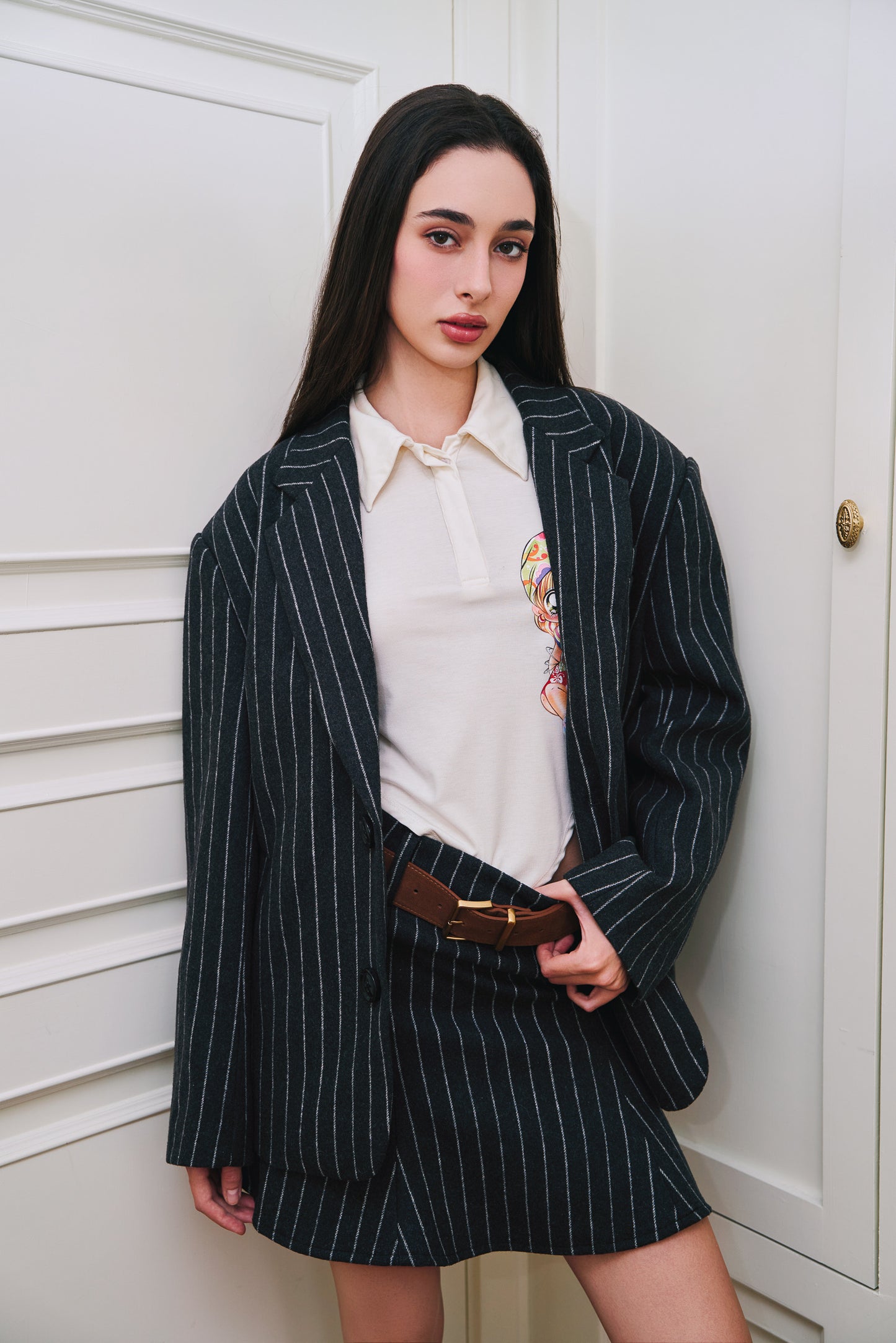 Blair Pinstripe Wool Blazer