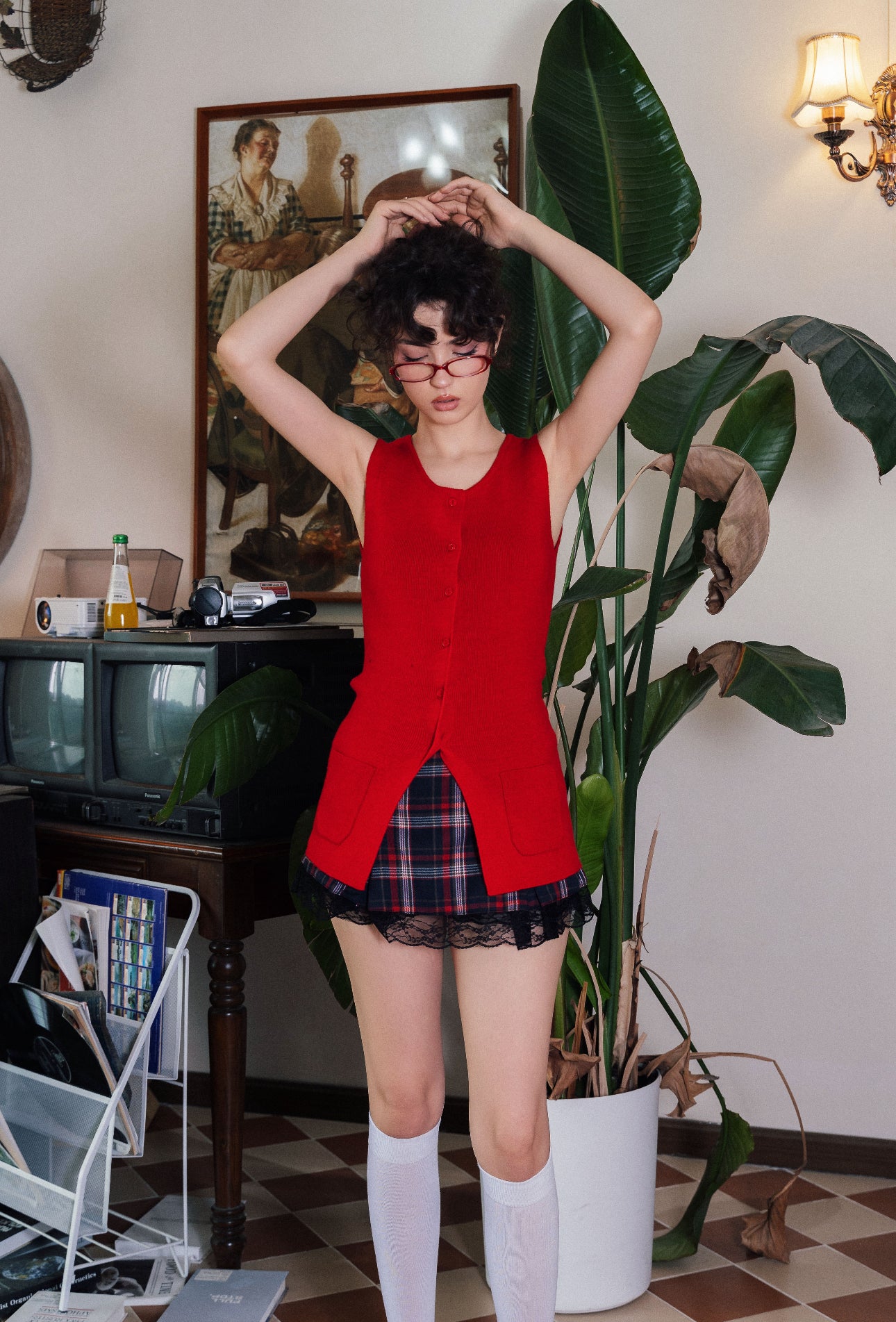 Tomato Red Knit Vest
