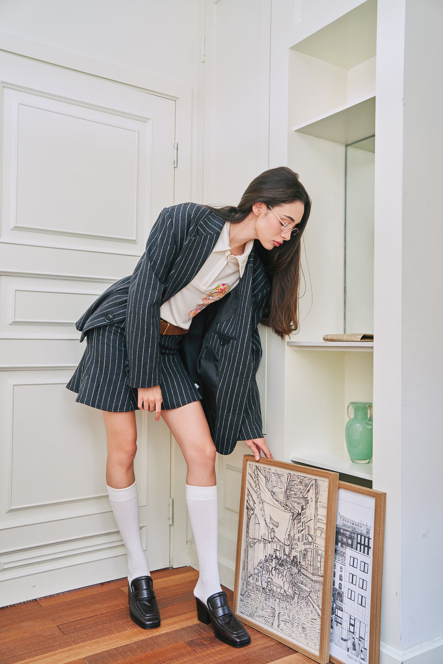 Blair Pinstripe Wool Blazer
