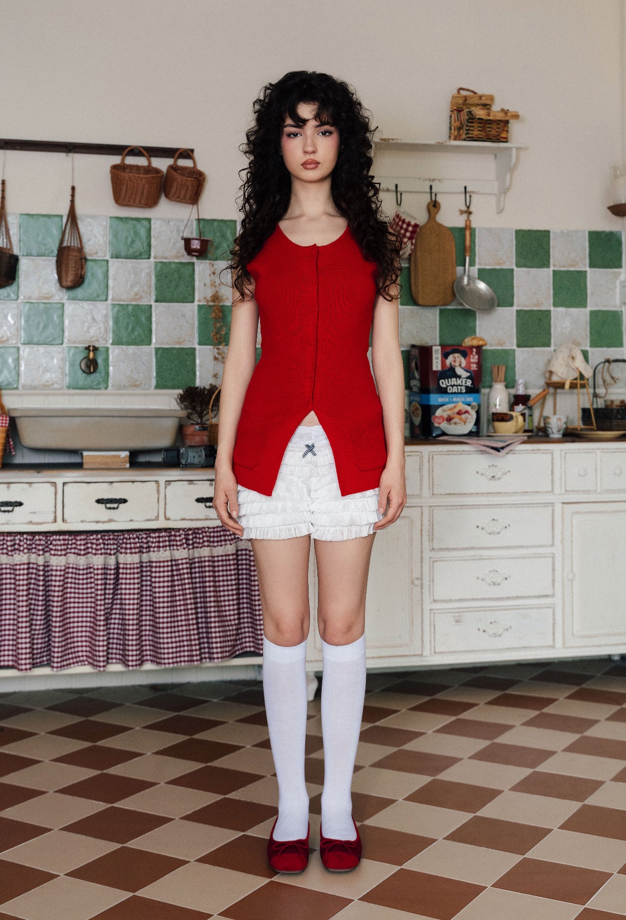 Tomato Red Knit Vest