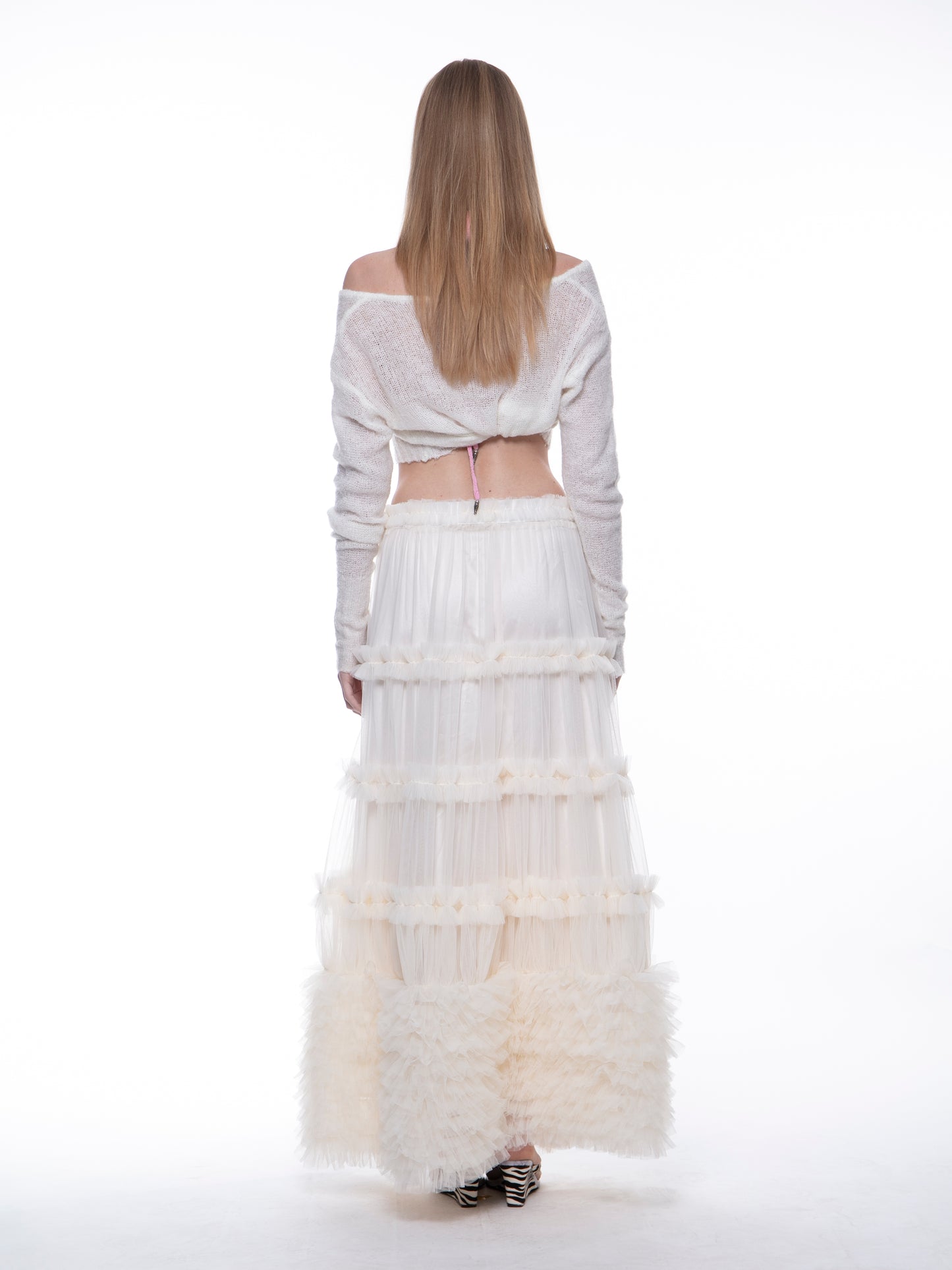 Phoebe mesh long skirt