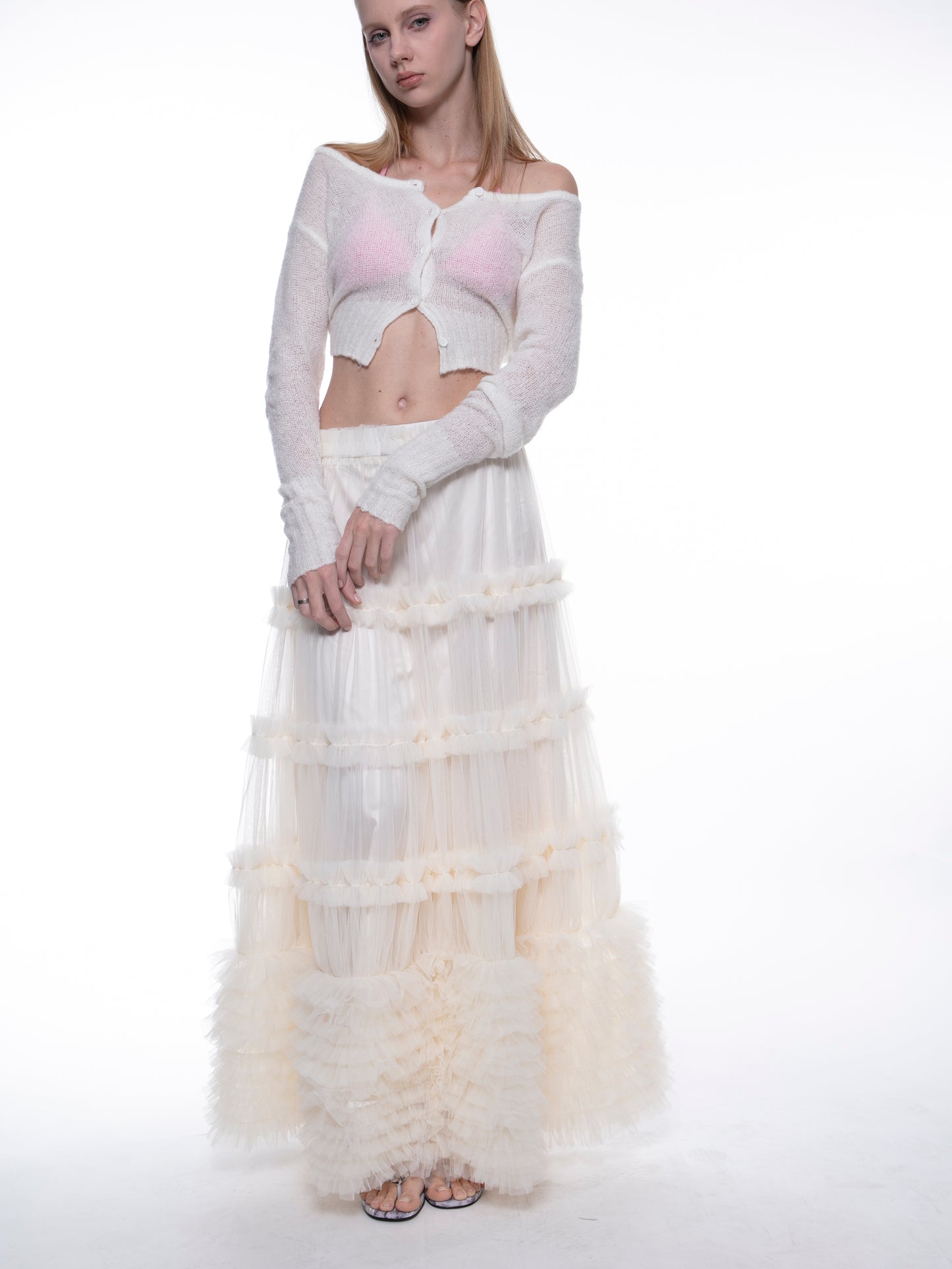 Phoebe mesh long skirt