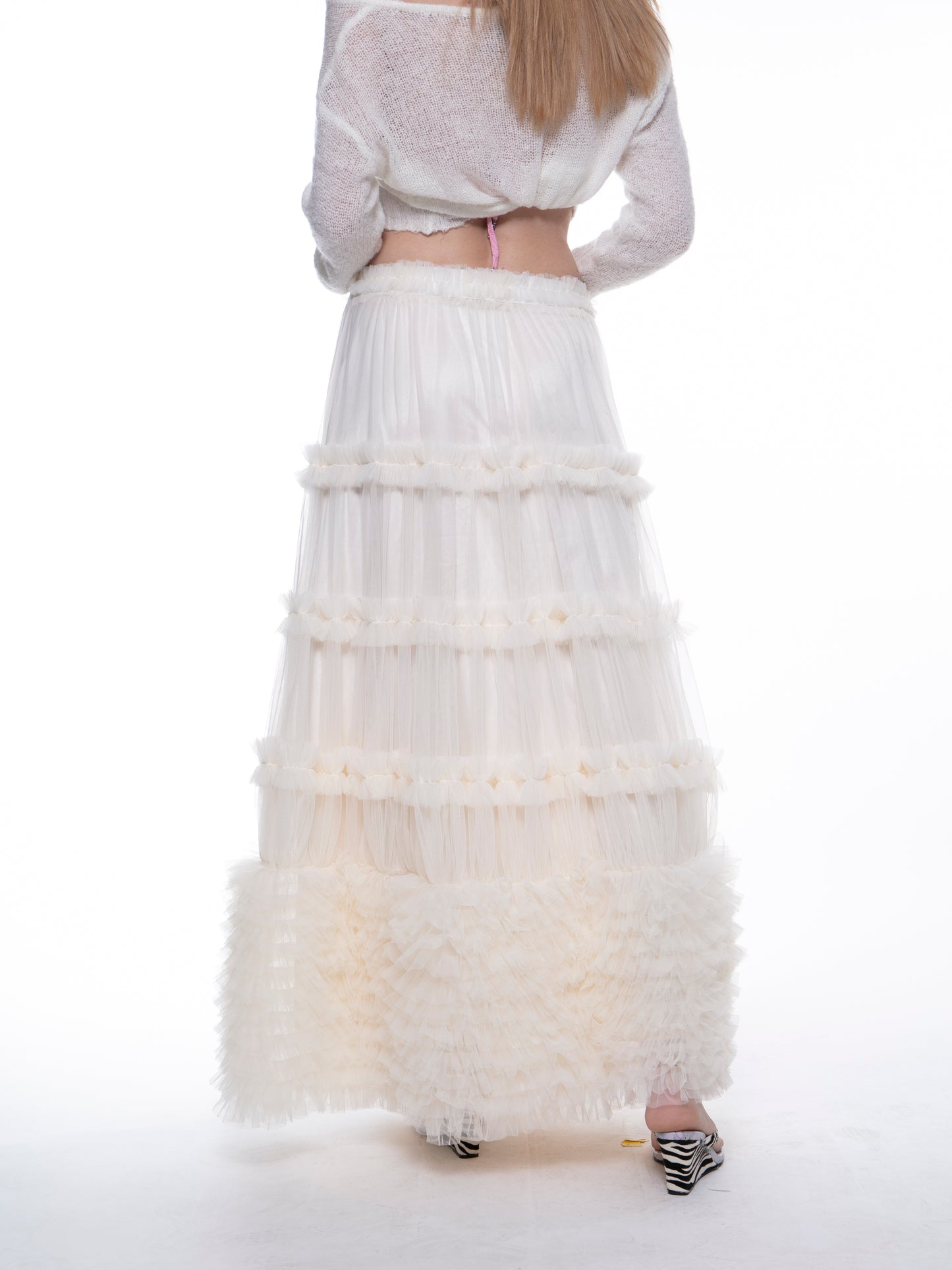Phoebe mesh long skirt