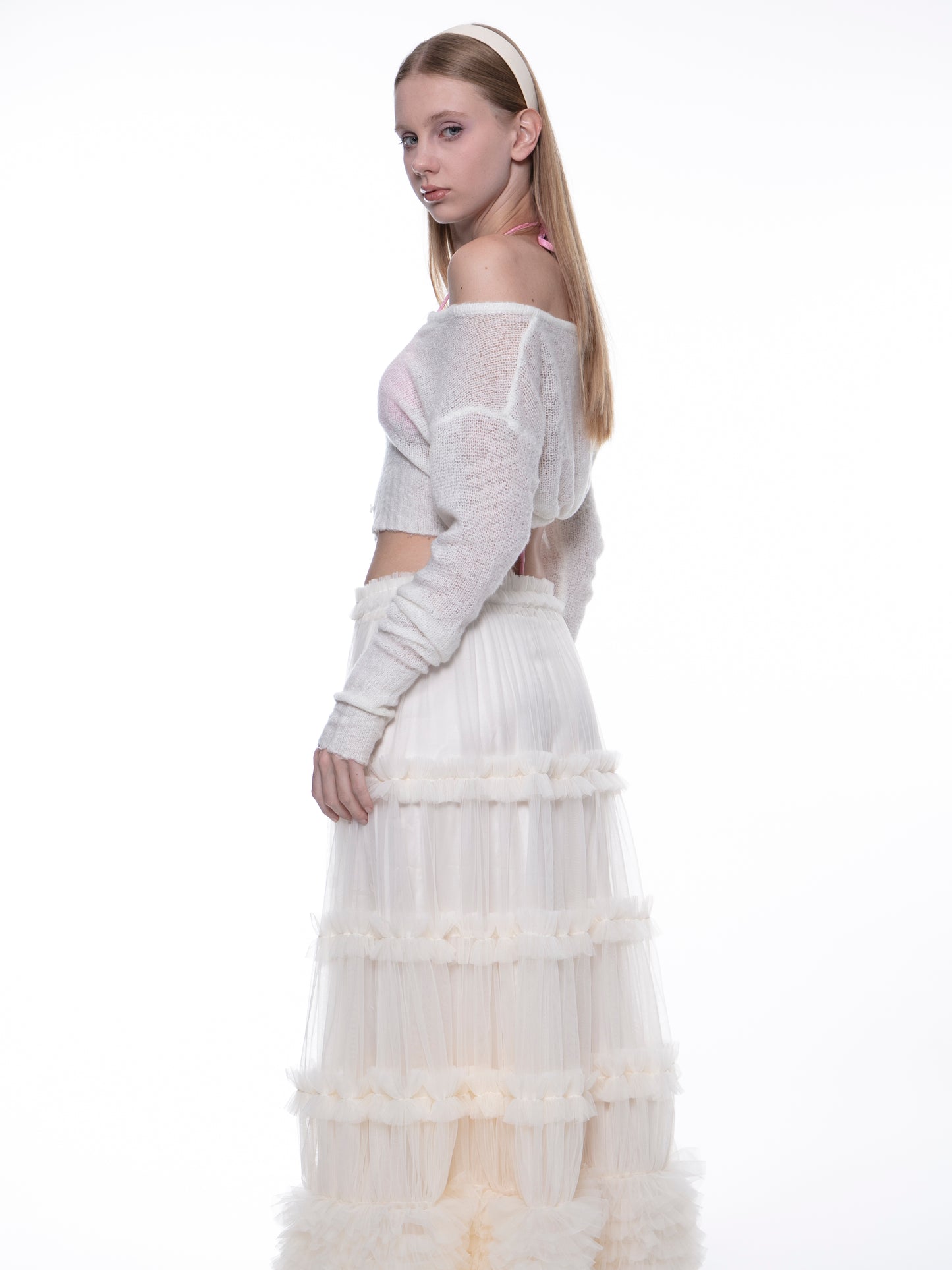 Phoebe mesh long skirt