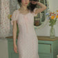 Pink Lace Midi Dress