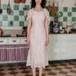 Pink Lace Midi Dress