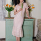 Pink Lace Midi Dress