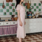 Pink Lace Midi Dress