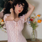 Pink Lace Midi Dress