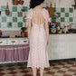 Pink Lace Midi Dress