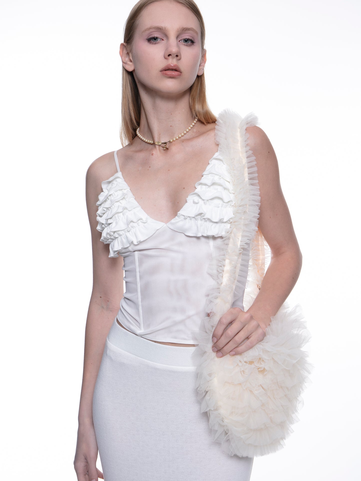 Jayda ruffled fishbone cami top
